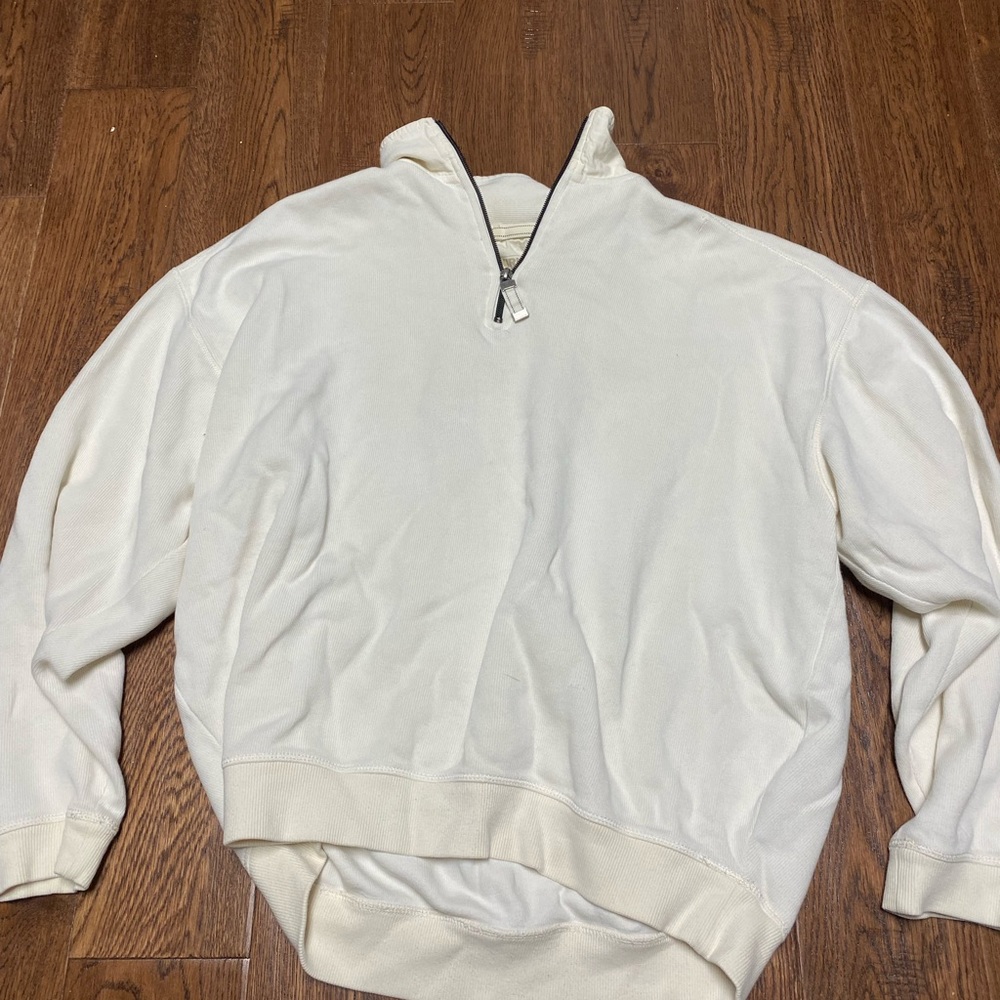 Kirkland off-white half zip sweater
